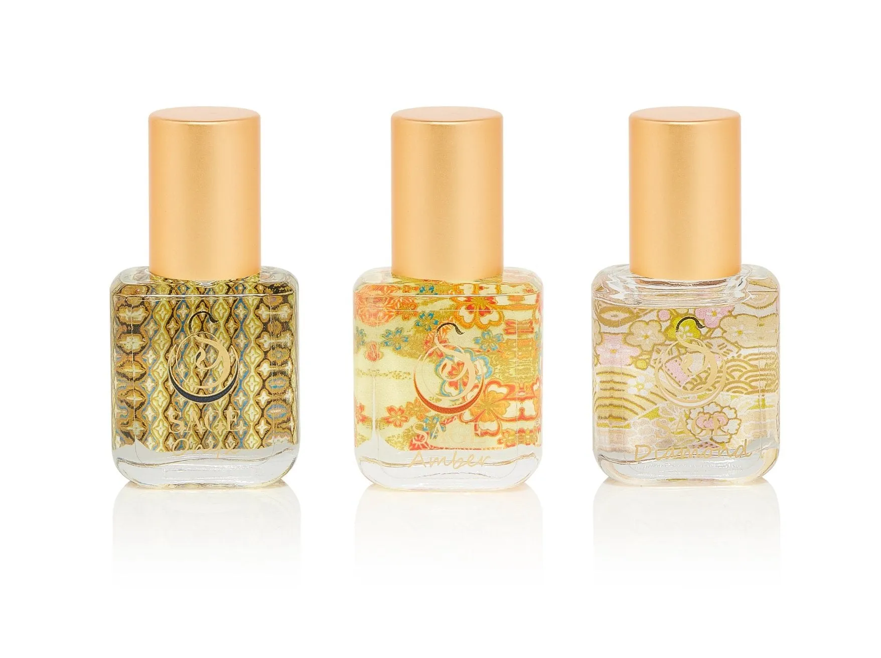 PETITE EARTHY TRIO ~ Diamond, Onyx, and Amber Organic Perfume Oil Extract Gift Set by Sage
