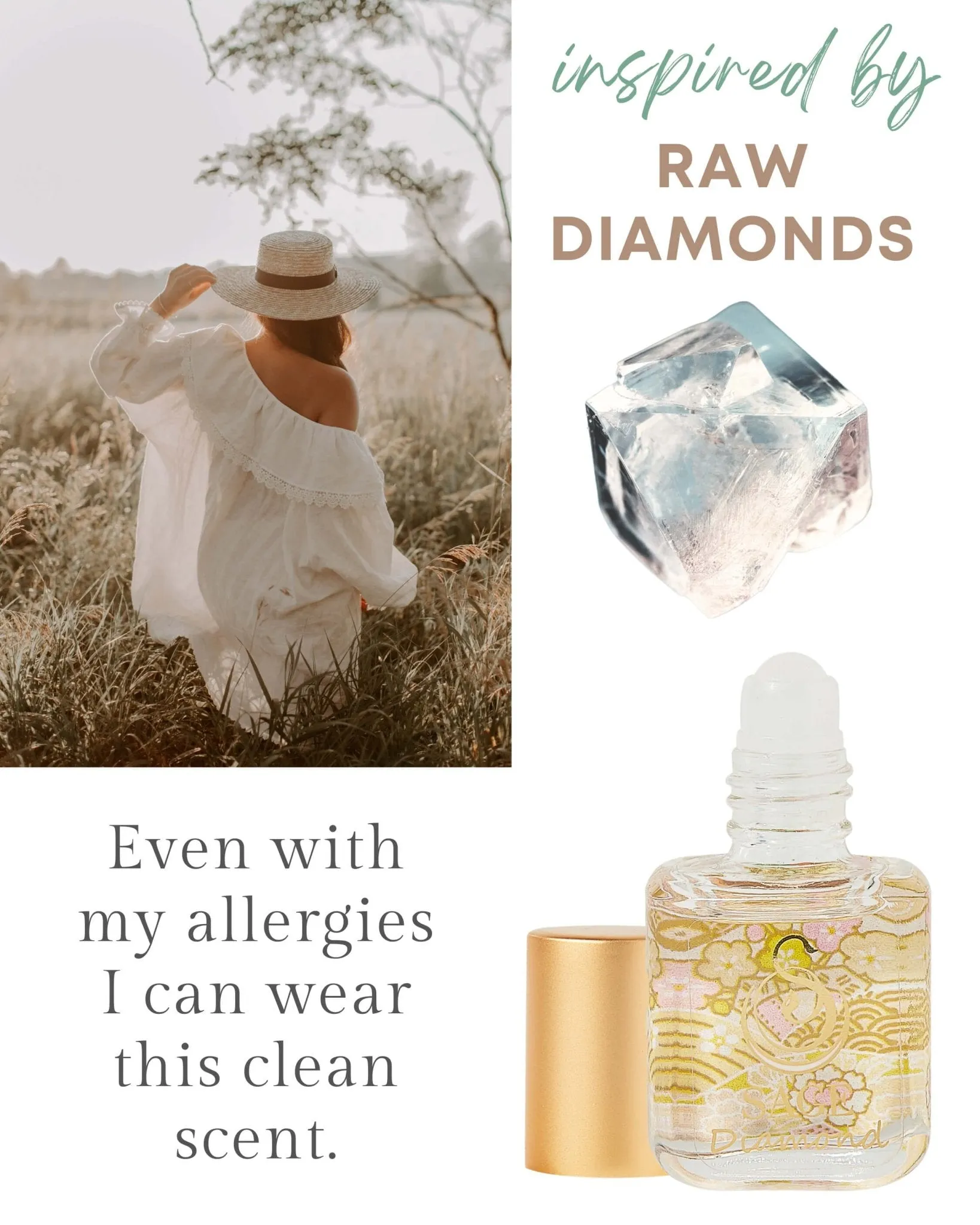 PETITE EARTHY TRIO ~ Diamond, Onyx, and Amber Organic Perfume Oil Extract Gift Set by Sage