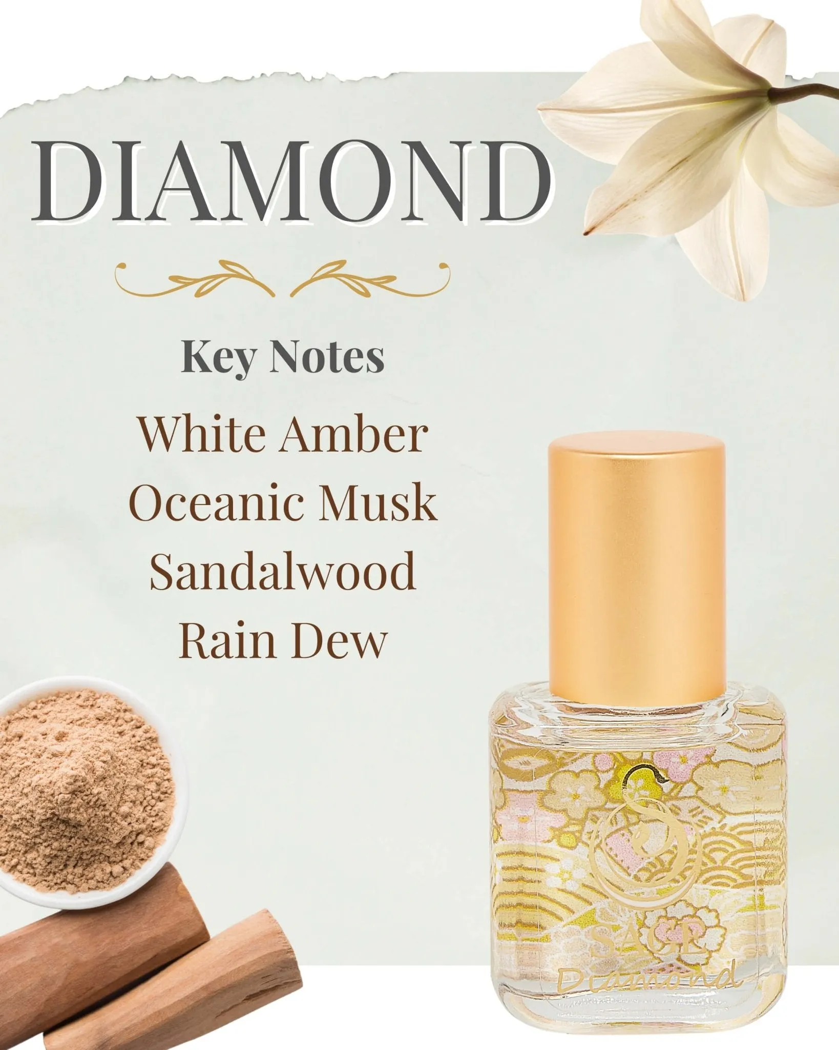 PETITE EARTHY TRIO ~ Diamond, Onyx, and Amber Organic Perfume Oil Extract Gift Set by Sage