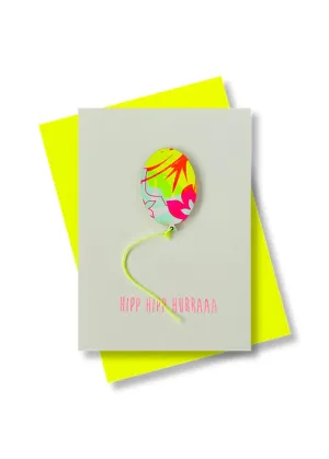 Pink Stories Hipp Hipp Huraaa Balloon Greeting Card