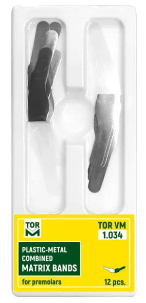 Plastic-Metal Combined Matrix Bands for Premolars 12pcs