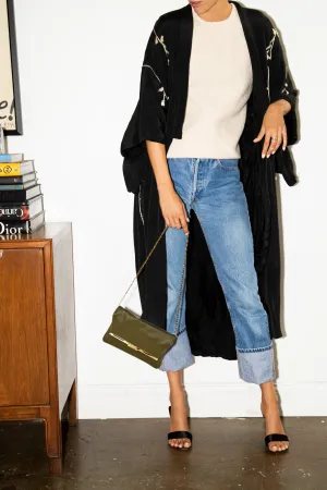 PM Clutch in Army Green Leather