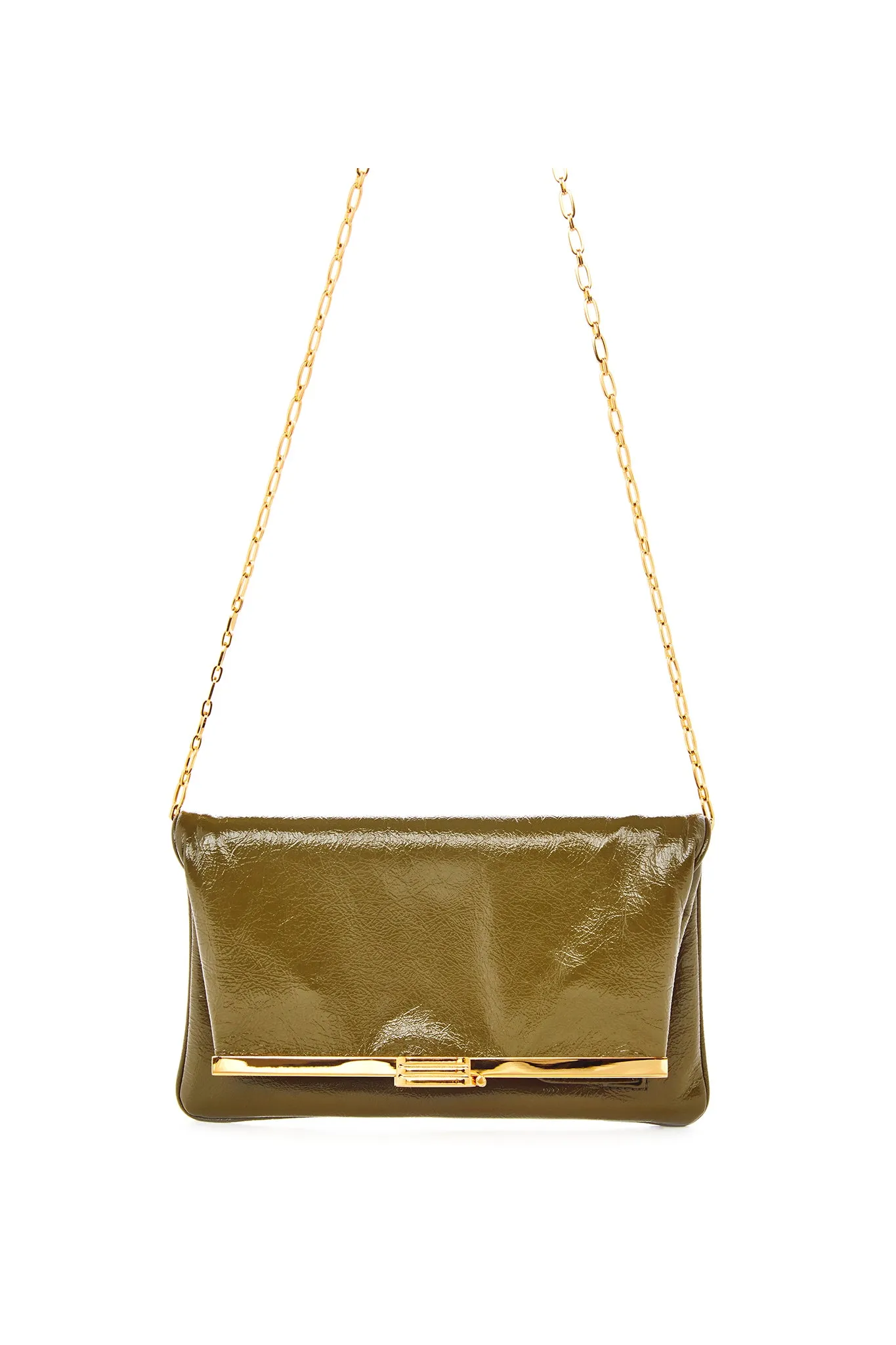 PM Clutch in Army Green Leather
