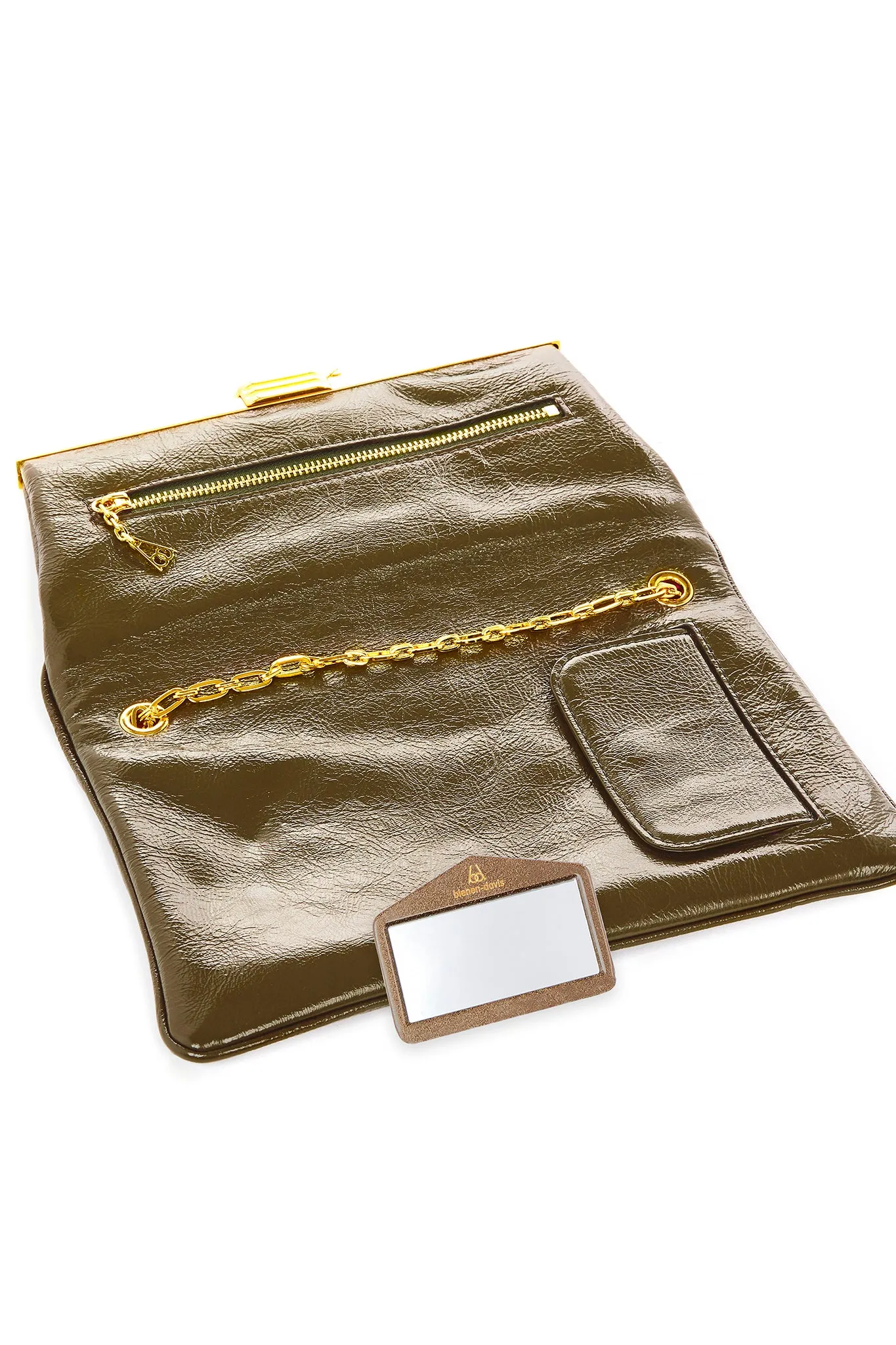 PM Clutch in Army Green Leather