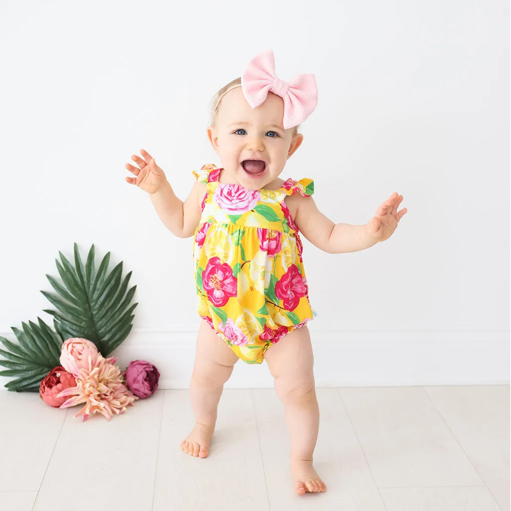 Posh Peanut Annika Ruffled Capsleeve Bubble Romper