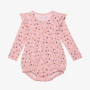 Posh Peanut Cassidy L/S Ruffled Bubble Romper