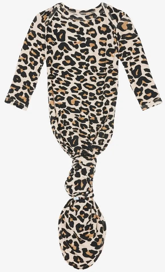 Posh Peanut Lana Leopard Tan Basic Knotted Gown