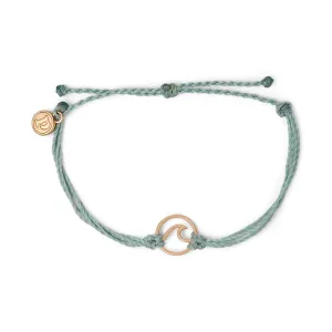 Pura Vida Rose Gold Wave Charm Bracelet ~ Smoke Blue