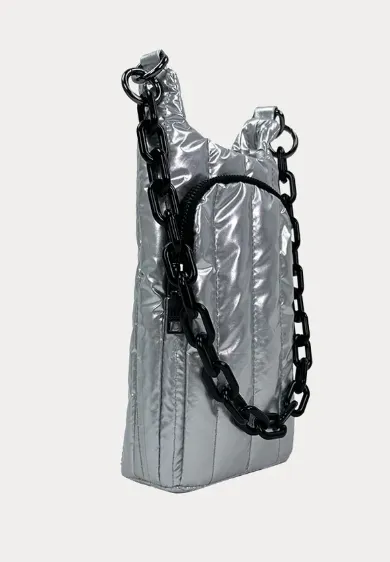 Purse -  Roxy Liquid Quilted Water Bottle Bag - Silver