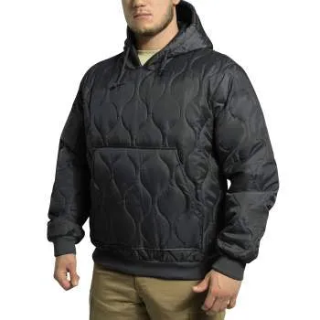 QUILTED WOOBIE HOODED - Black