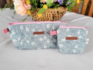 Quilted Zipper Pouch Set, Bee