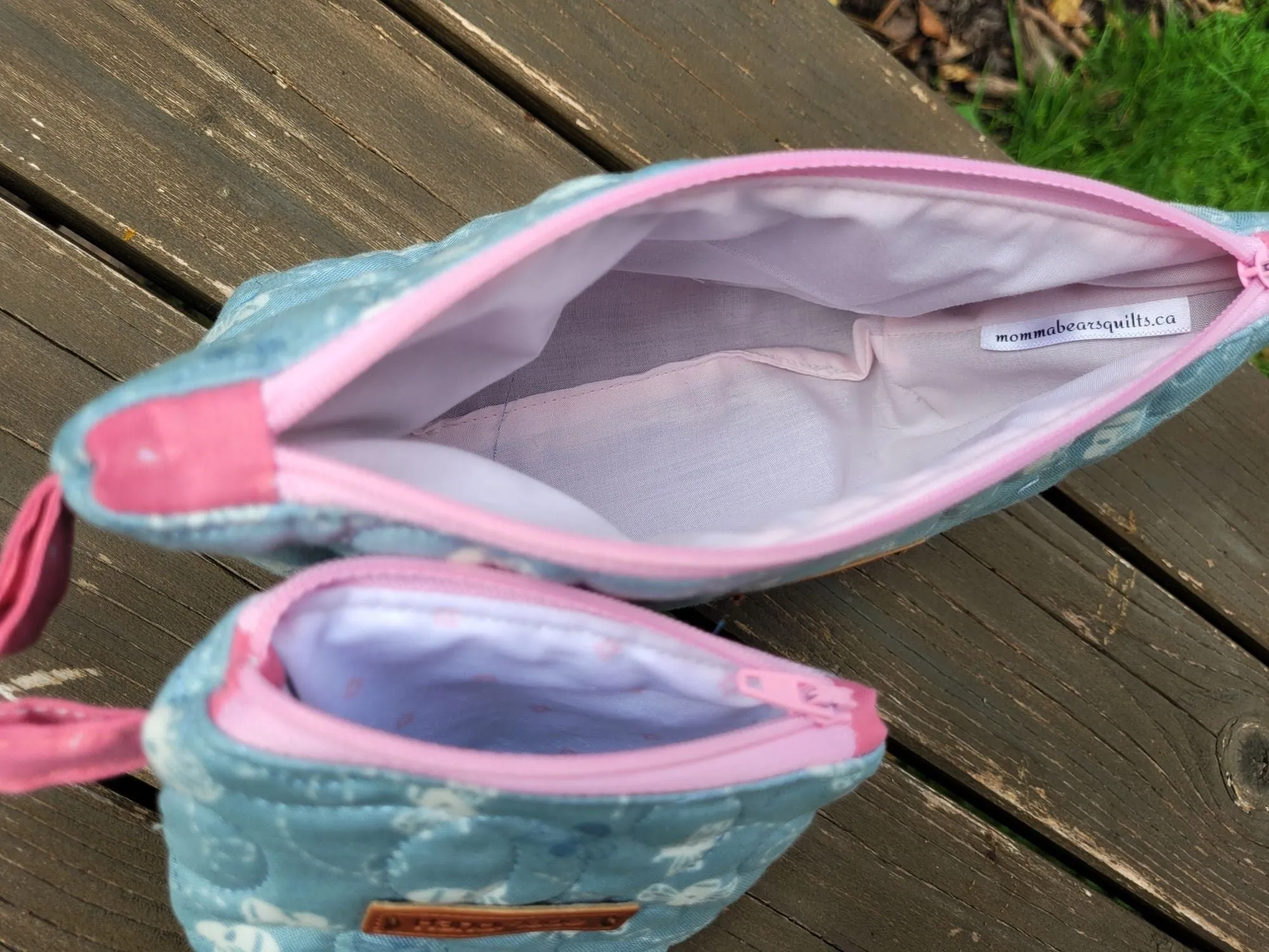 Quilted Zipper Pouch Set, Bee