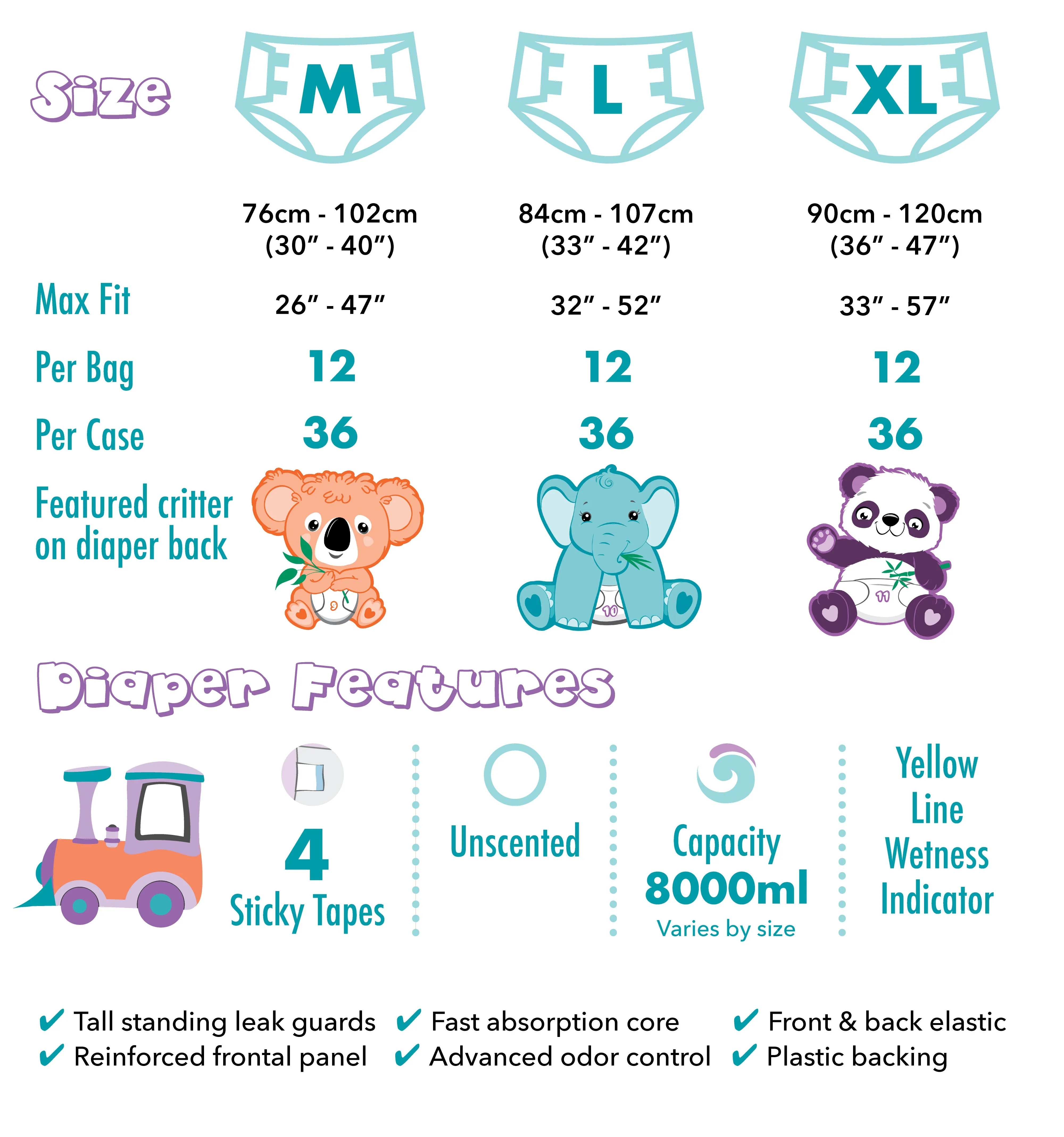 Rearz - Critter Caboose Adult Diapers