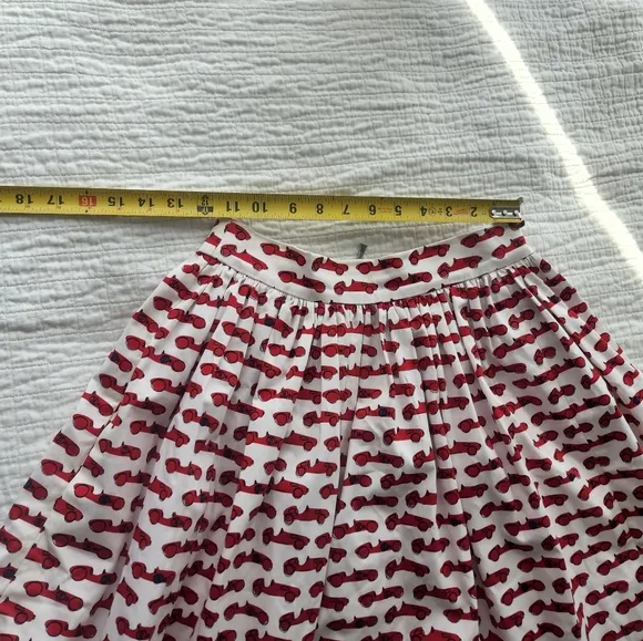 Red Patterned Skirt
