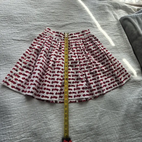 Red Patterned Skirt