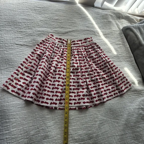 Red Patterned Skirt