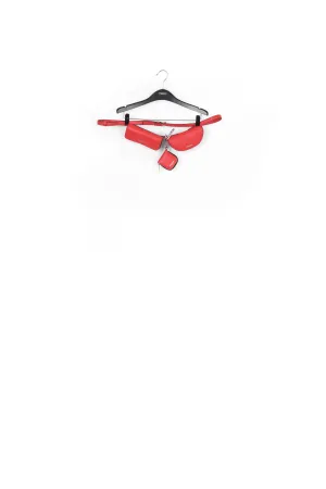 Red three pouch belt bag