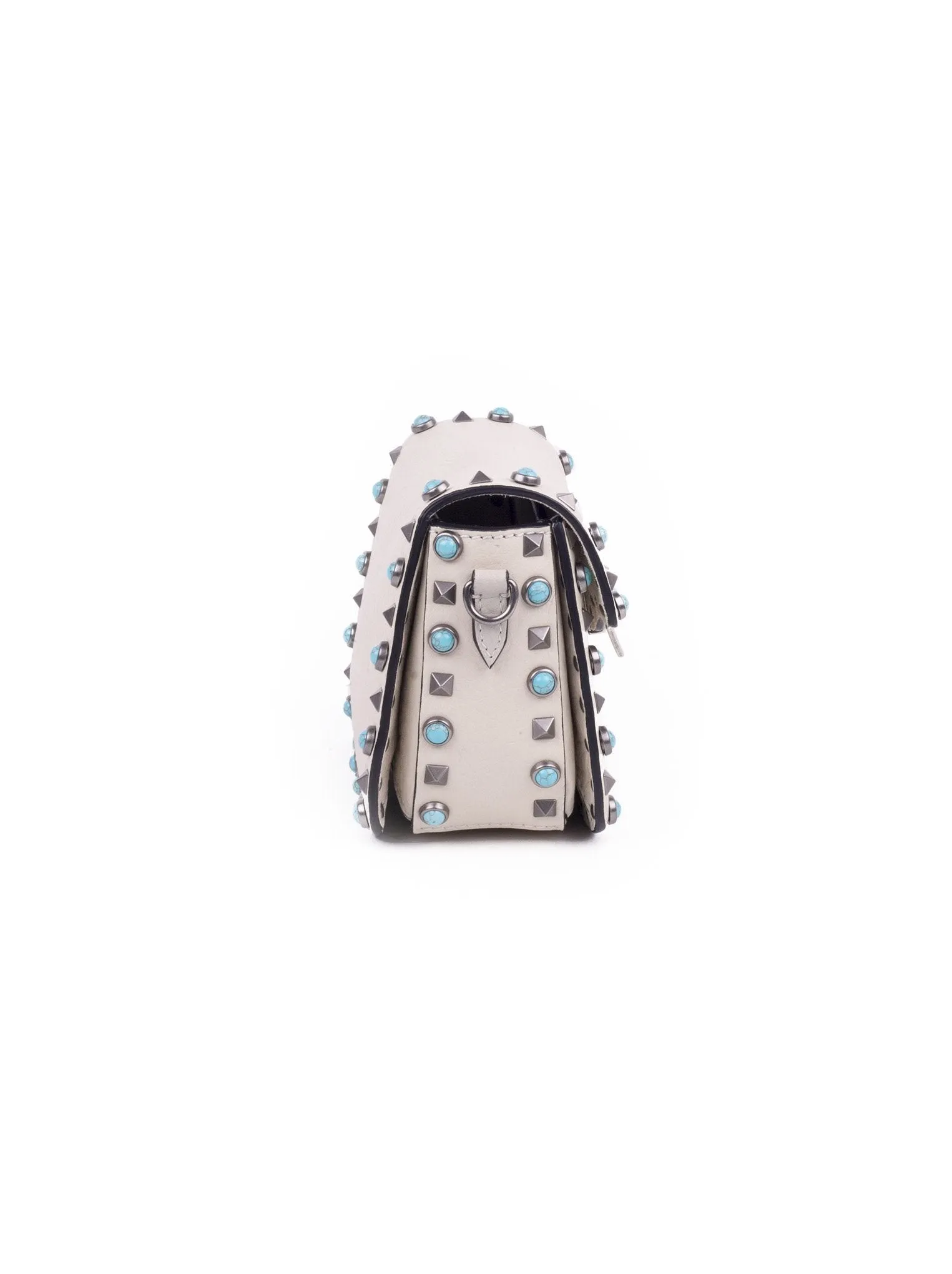 Rockstud Rolling Shoulder Bag - White