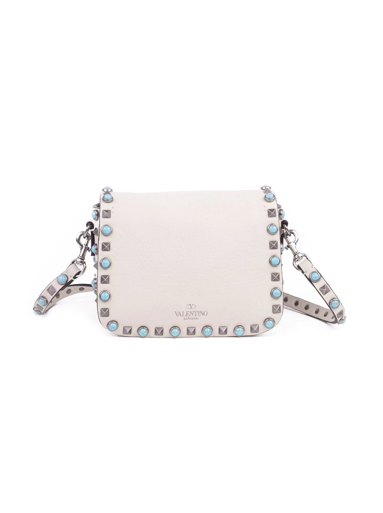 Rockstud Rolling Shoulder Bag - White