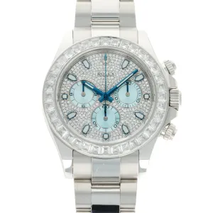 Rolex Platinum Cosmograph Daytona Baguette Diamond Watch Ref. 116576