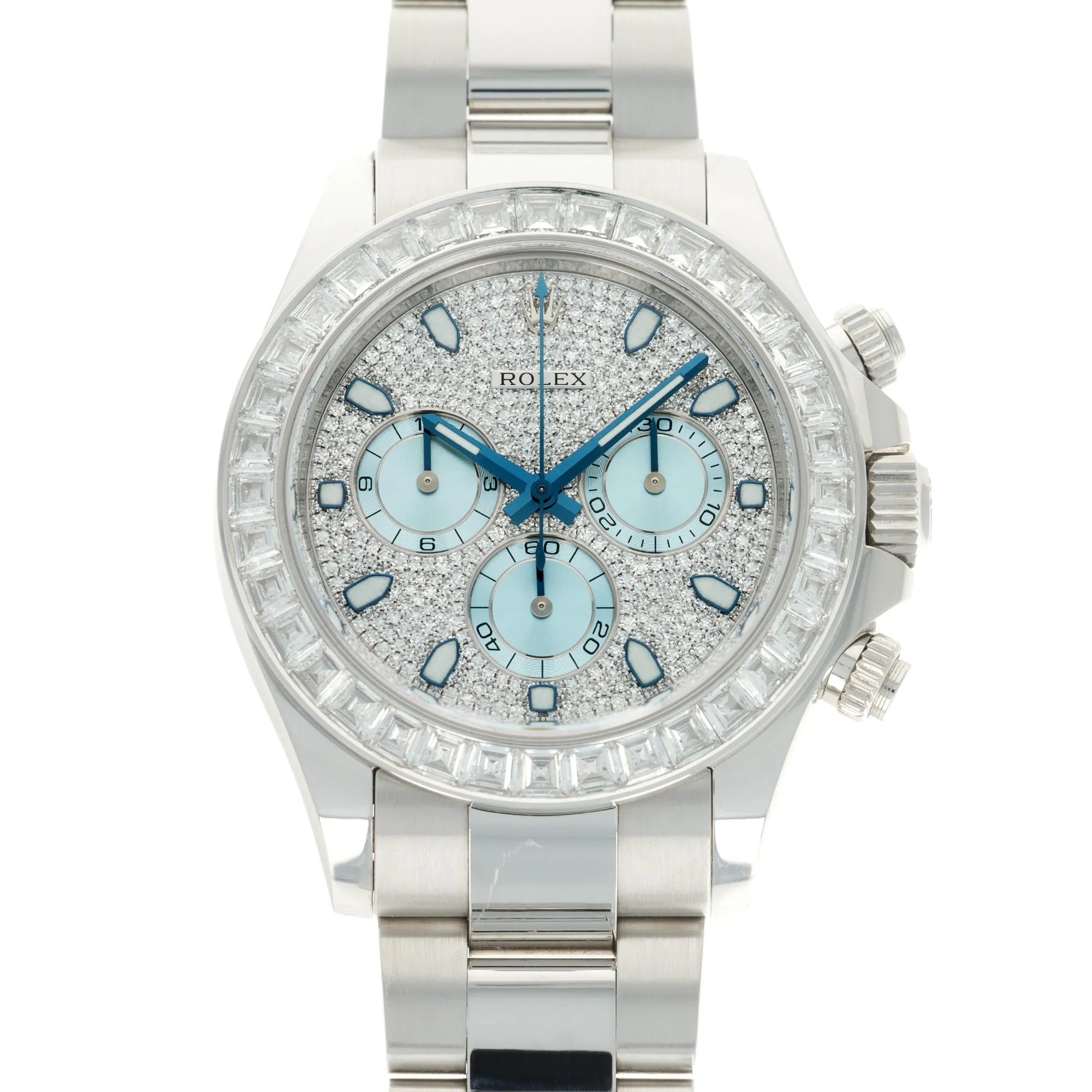Rolex Platinum Cosmograph Daytona Baguette Diamond Watch Ref. 116576