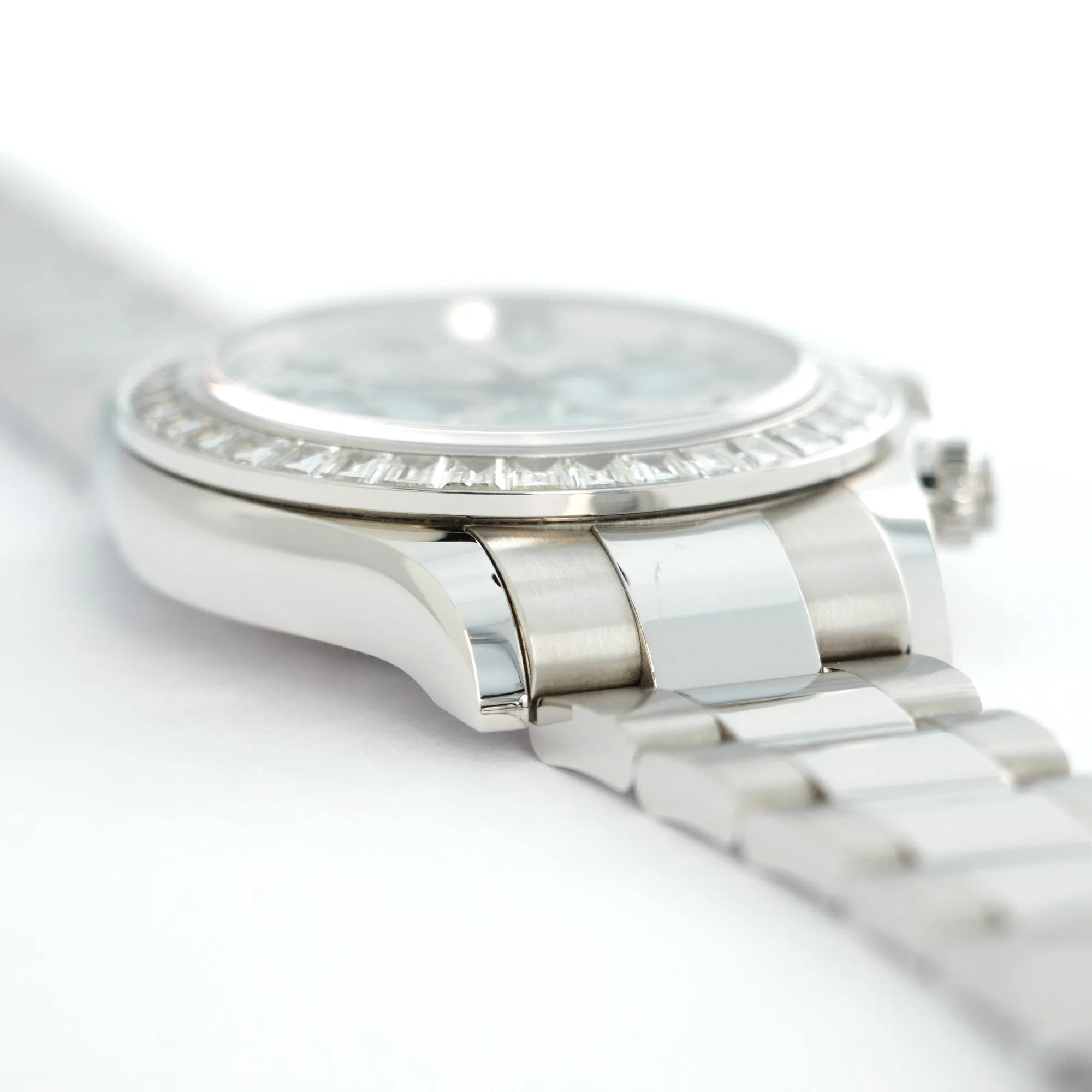 Rolex Platinum Cosmograph Daytona Baguette Diamond Watch Ref. 116576