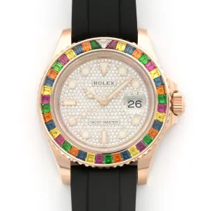 Rolex Rose Gold Yachtmaster Sapphire Watch Ref. 116695