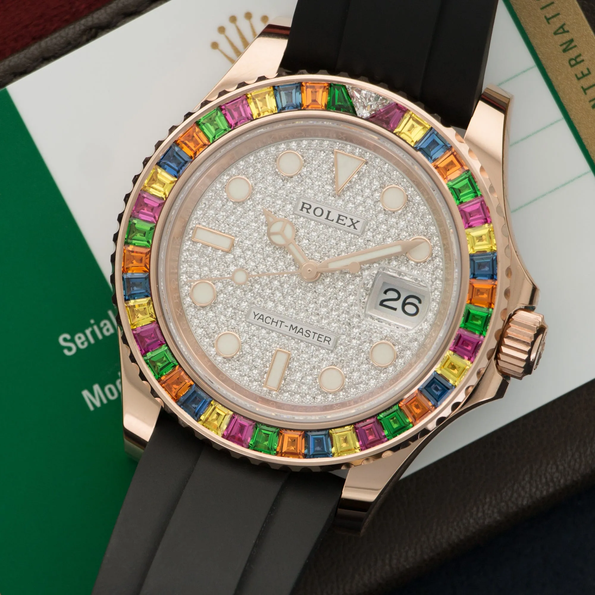 Rolex Rose Gold Yachtmaster Sapphire Watch Ref. 116695