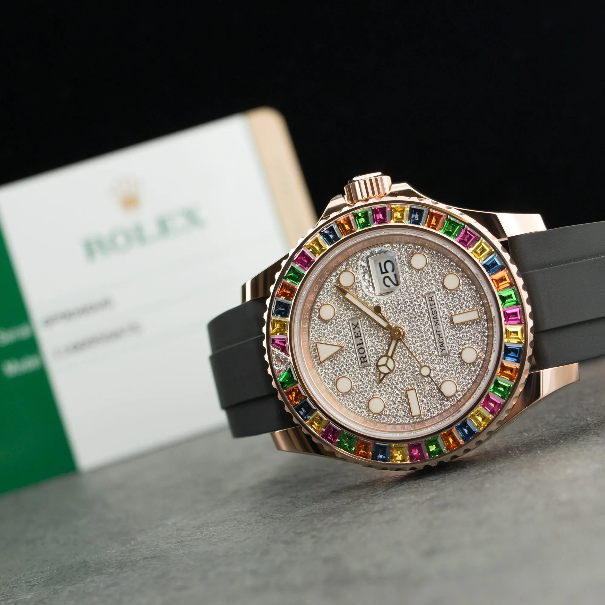 Rolex Rose Gold Yachtmaster Sapphire Watch Ref. 116695