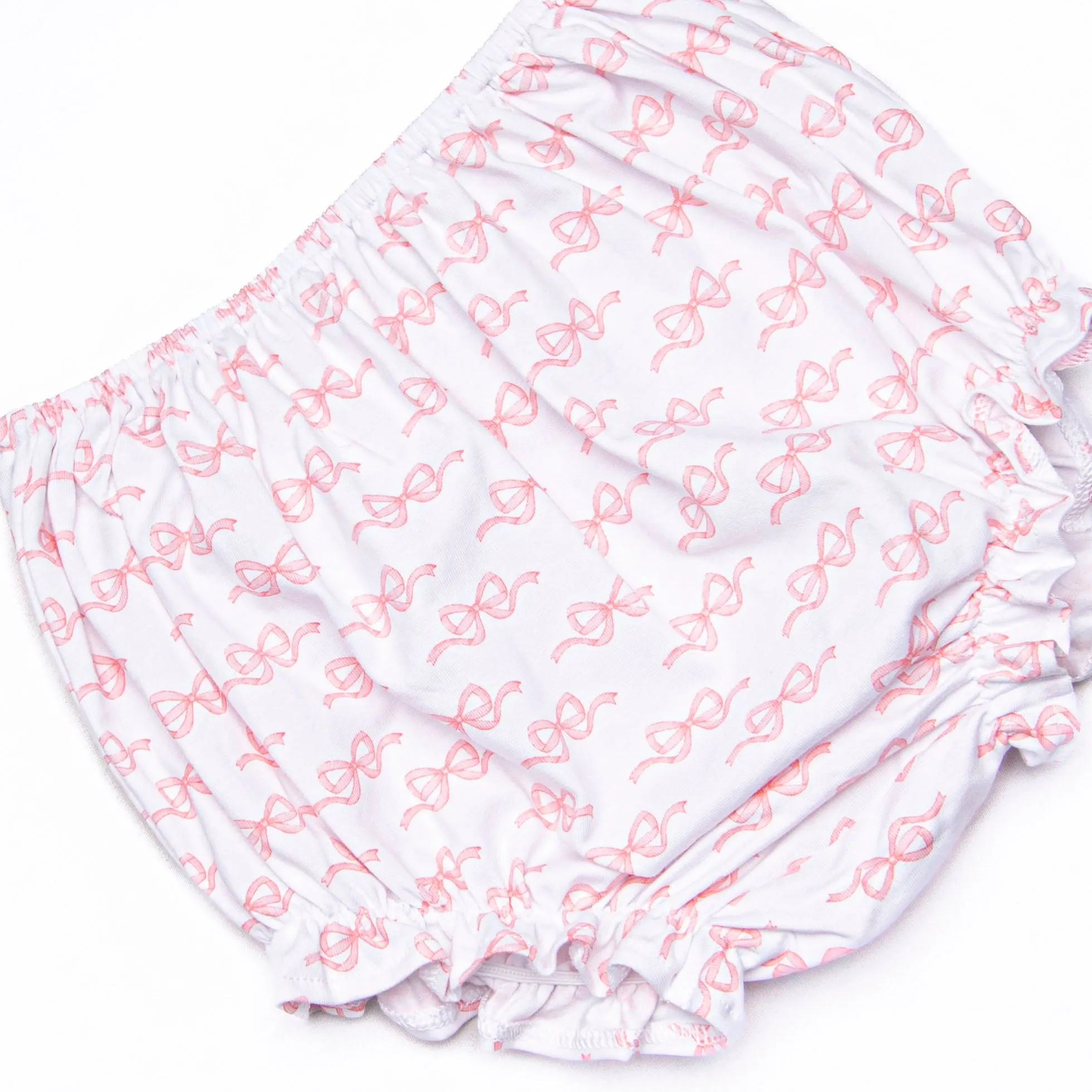 Romance and Ribbons Applique Diaper Set, Pink