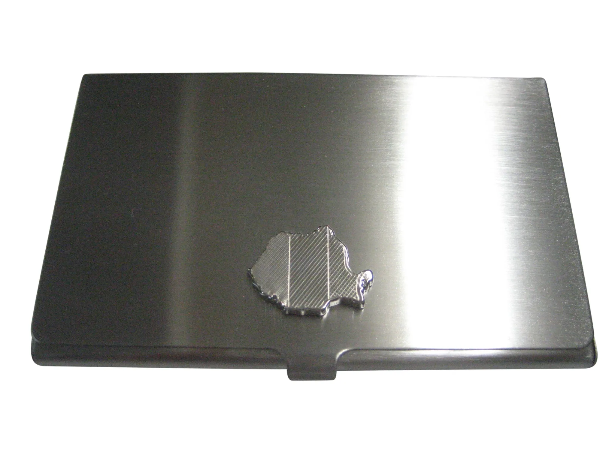 Romania Map Shape and Flag Design Business Card Holder