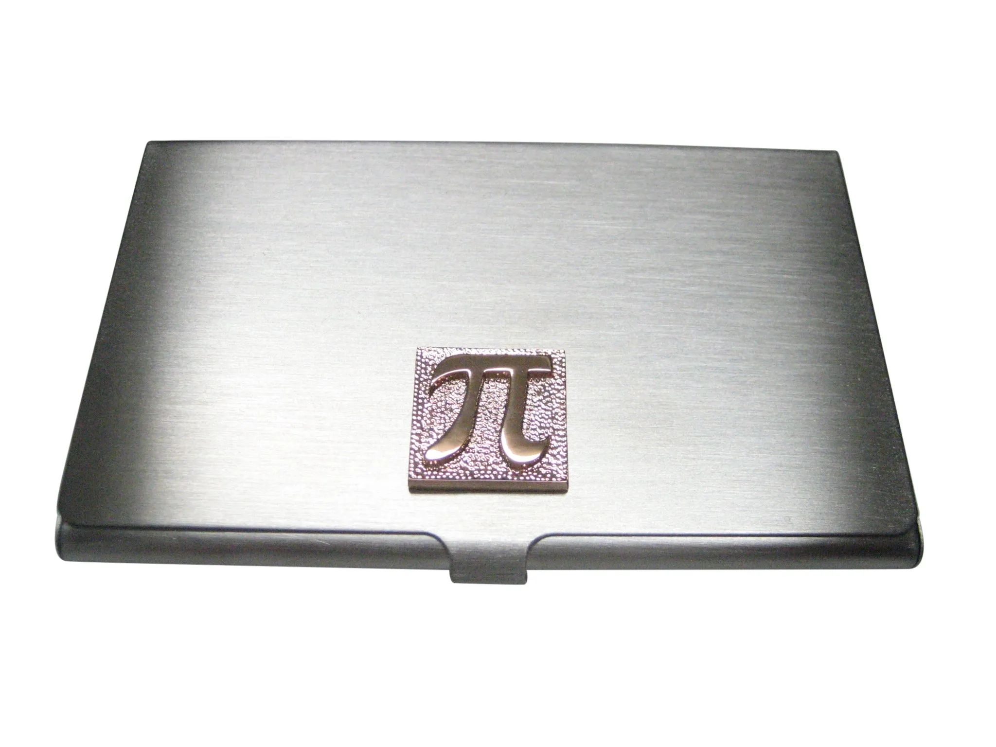 Rose Gold Toned Pi Symbol Business Card Holder