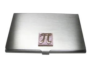 Rose Gold Toned Pi Symbol Business Card Holder