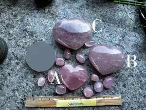 Rose Quartz Hearts, Large for calm, nurturing and love FB1461