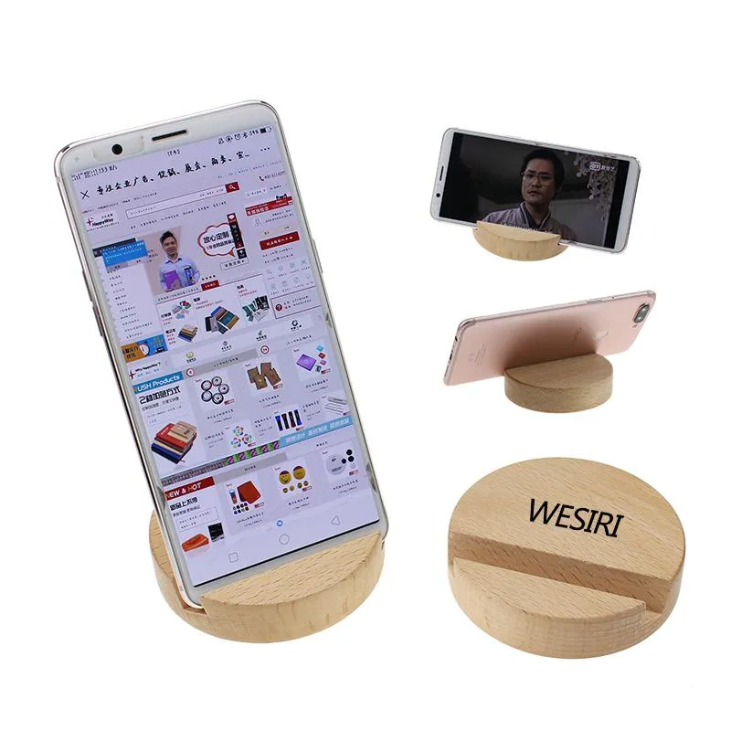 Round Wood Mobile Phone Holders