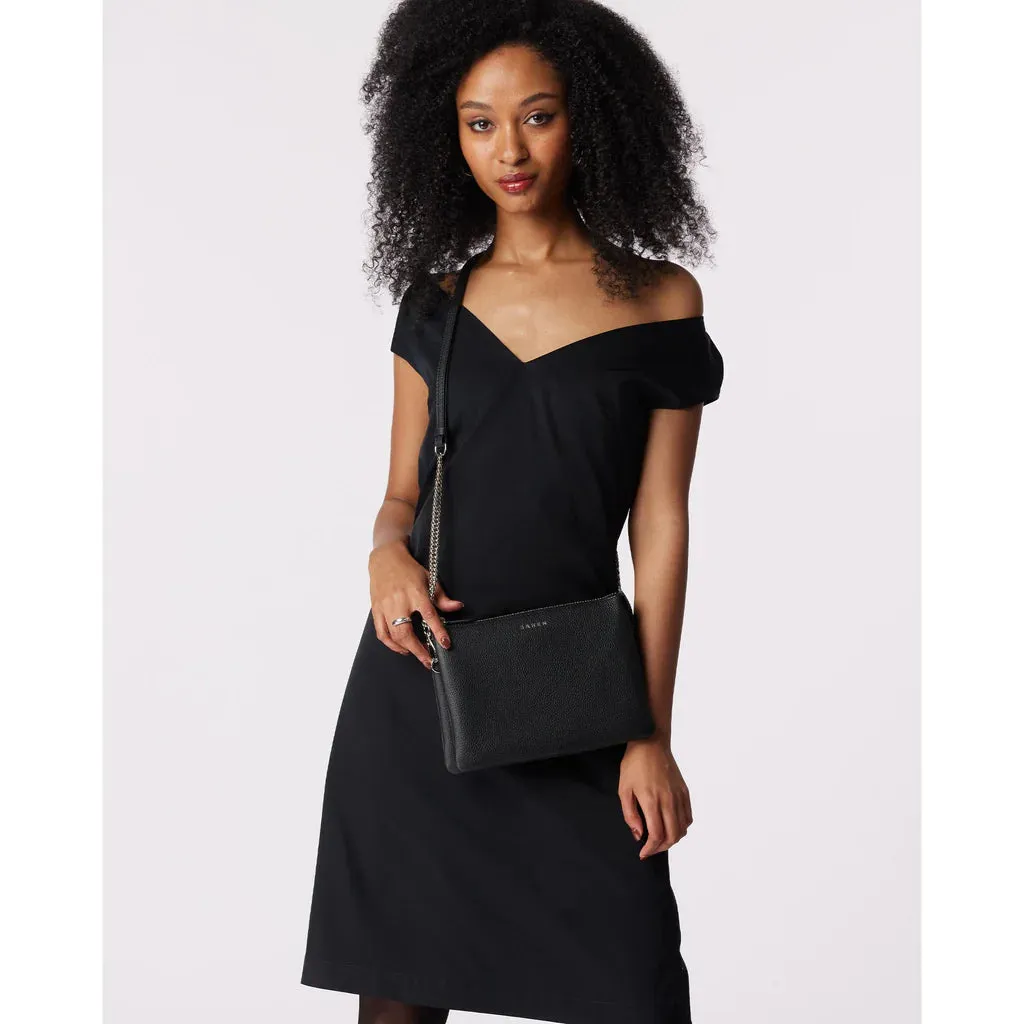 Saben Tillys Big Sis Cross Body Black and Silver Curb Chain