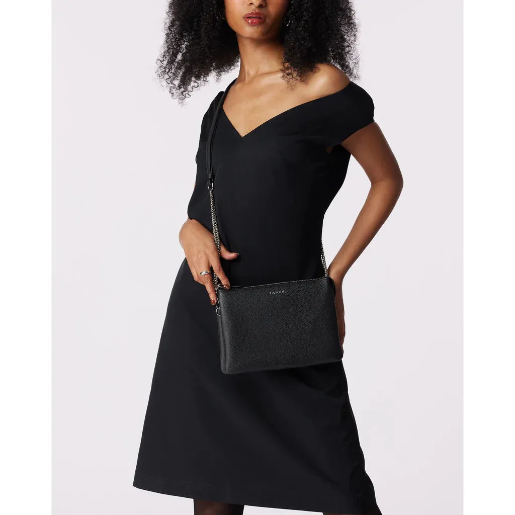 Saben Tillys Big Sis Cross Body Black and Silver Curb Chain