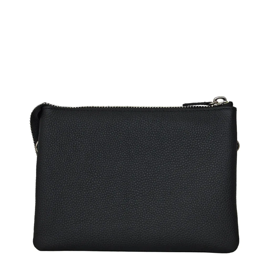 Saben Tillys Big Sis Cross Body Black and Silver Curb Chain
