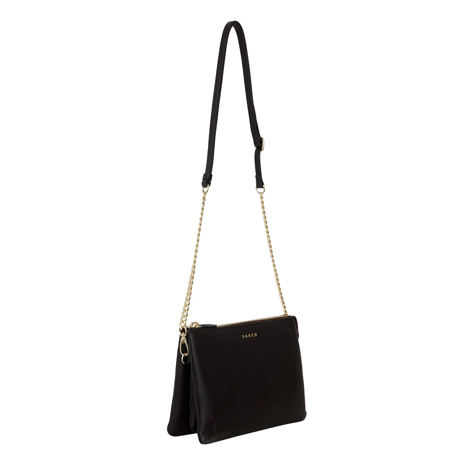 Saben Tillys Big Sis Cross Body Black and Silver Curb Chain