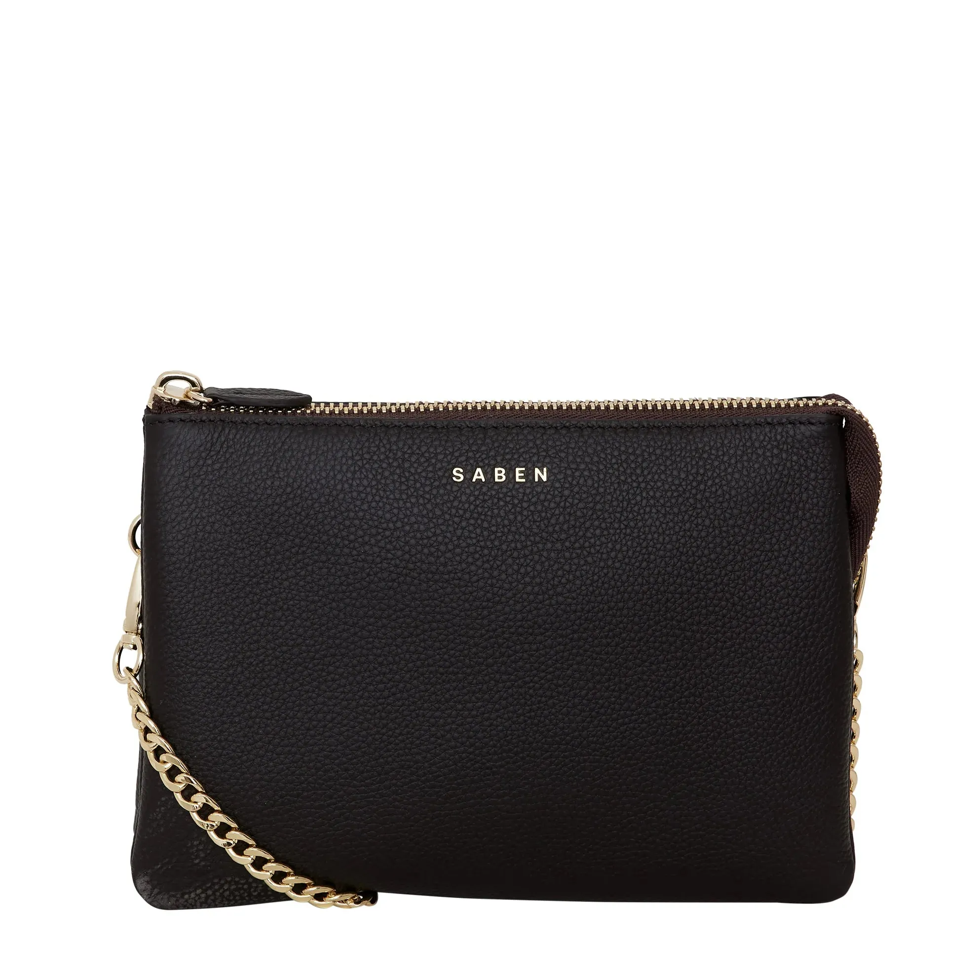 Saben Tillys Big Sis Cross Body Black and Silver Curb Chain