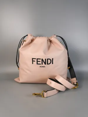 Saccheto Medium Nappa Soft Pink Drawstring Pochette Crossbody Bag
