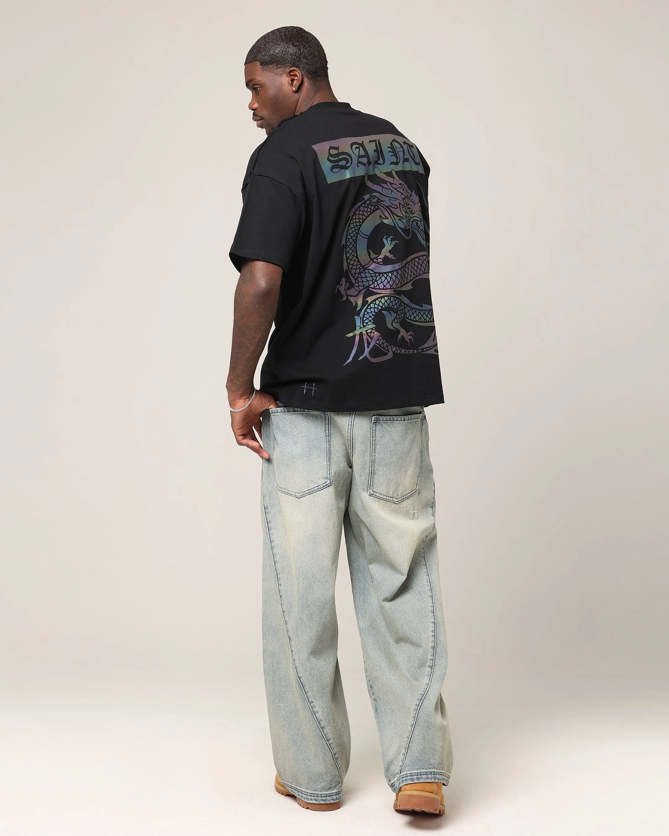 Saint Morta Year Of The Dragon Boxy T-Shirt Black/Iridescen