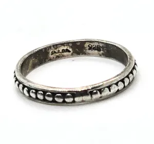 Sarda embossed dots sterling silver thin stackable ring band size 5