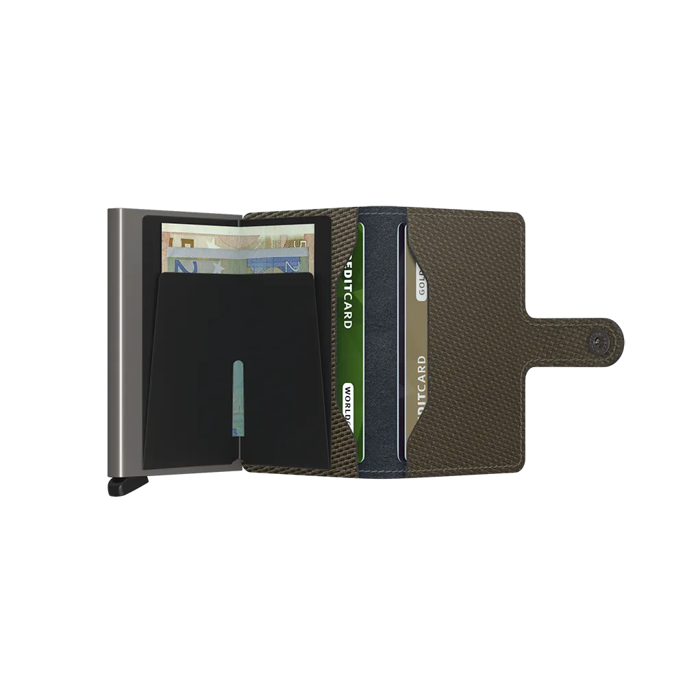 SECRID Miniwallet Leather - Carbon Khaki