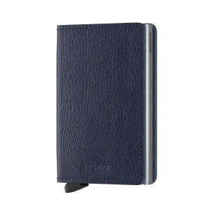 SECRID Slimwallet Leather - Veg Tanned Navy-Silver