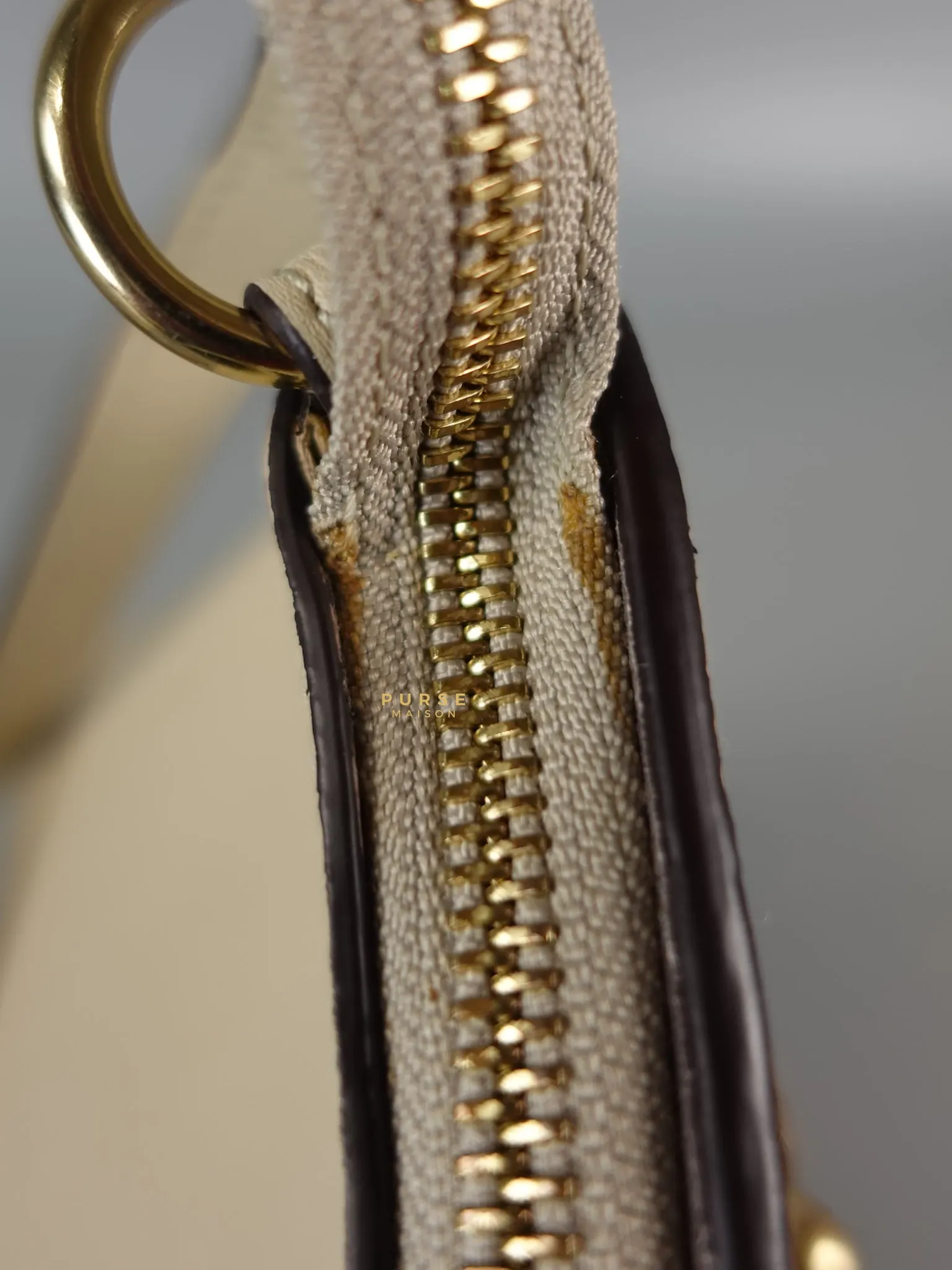 See Mini Beige Leather Shoulder Bag