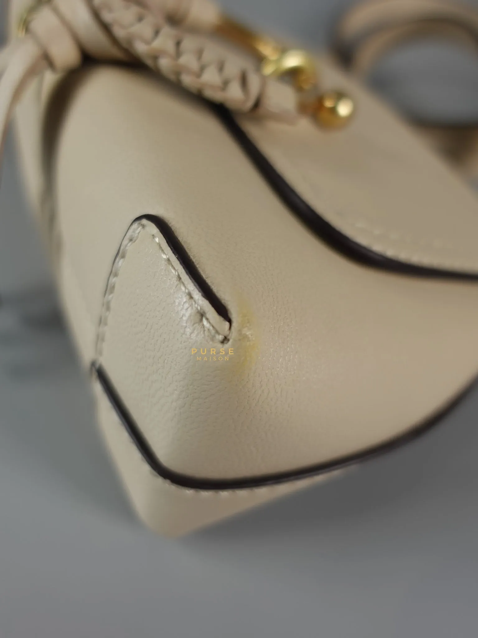 See Mini Beige Leather Shoulder Bag