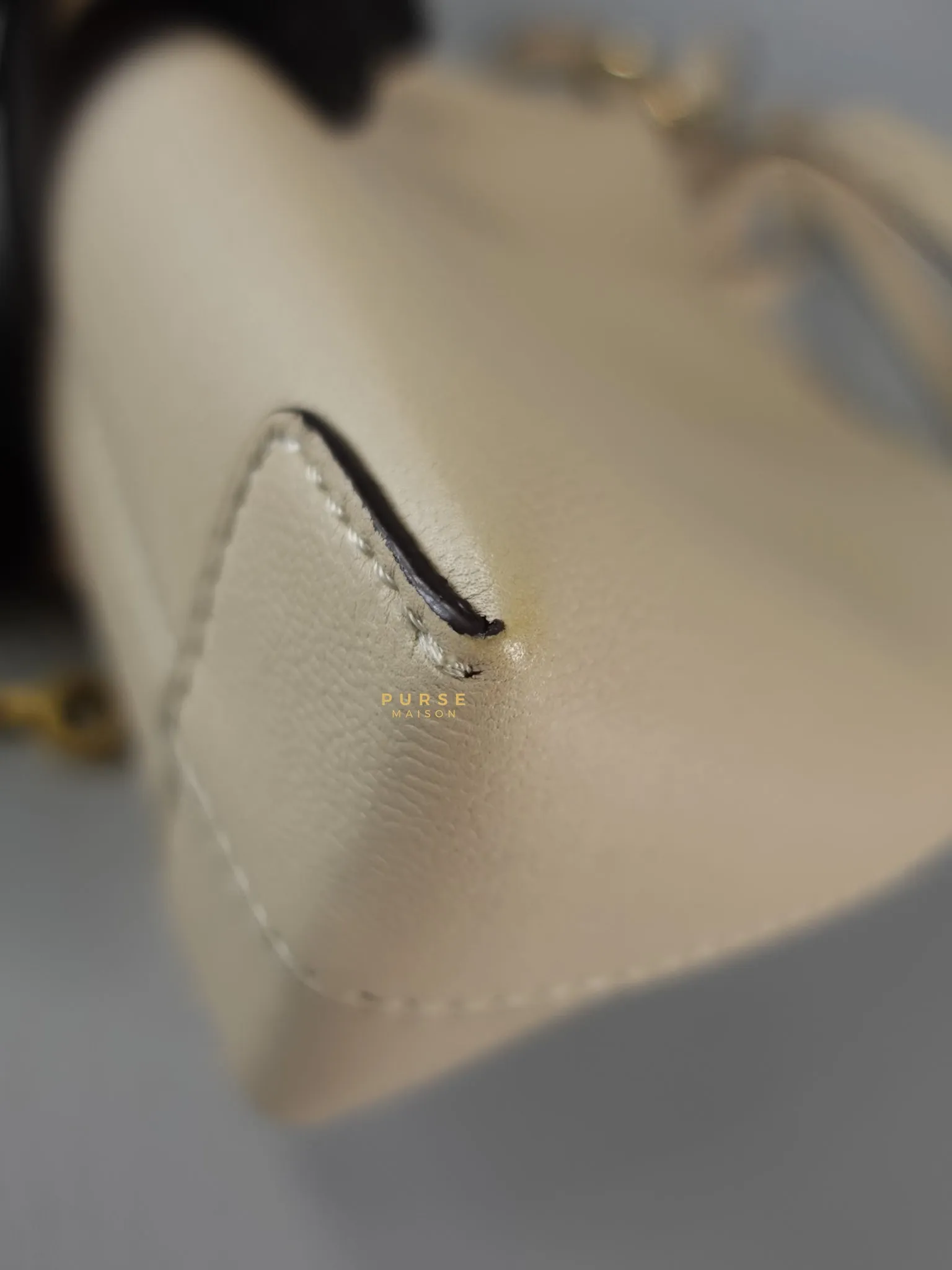 See Mini Beige Leather Shoulder Bag