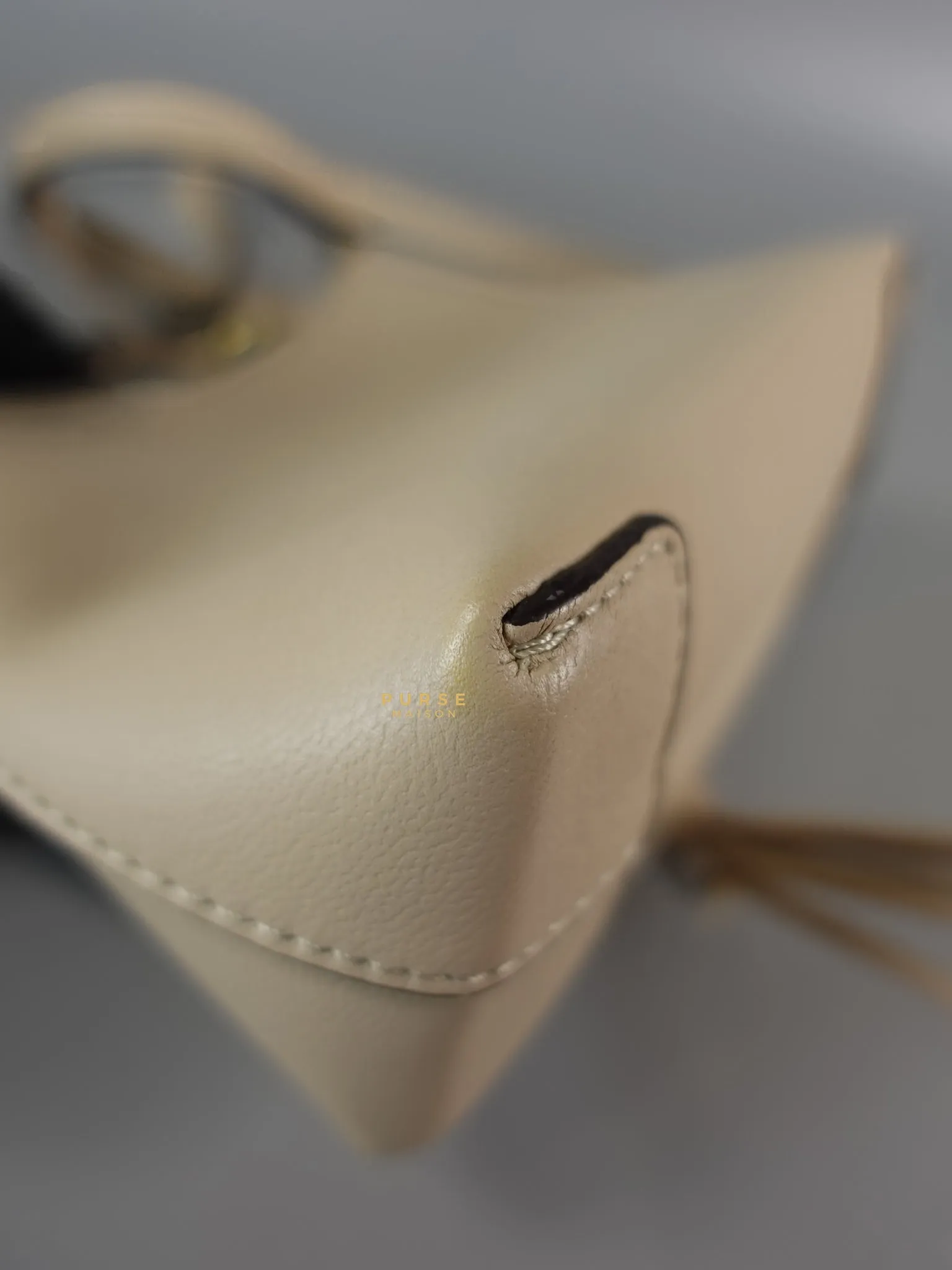 See Mini Beige Leather Shoulder Bag