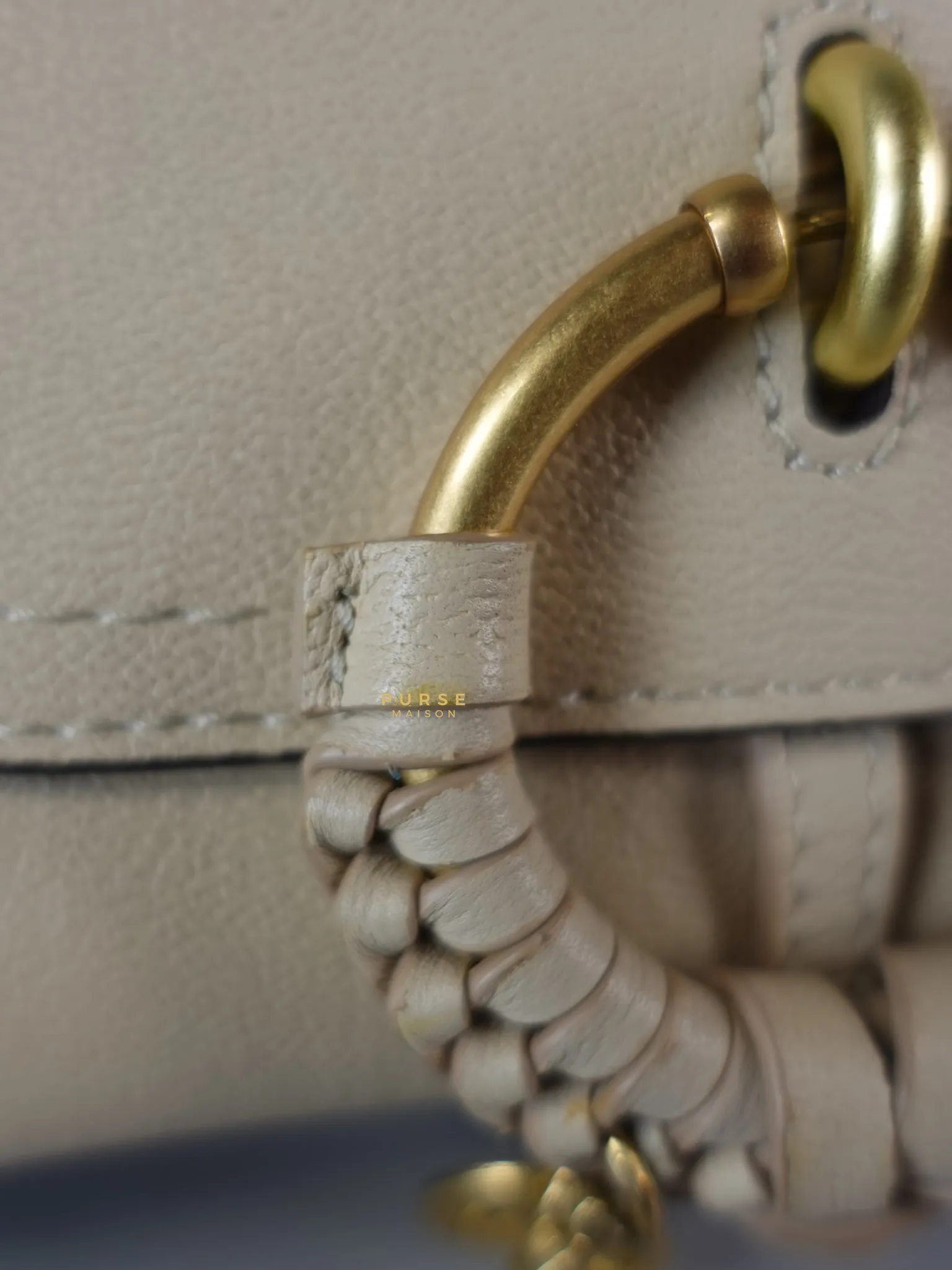 See Mini Beige Leather Shoulder Bag